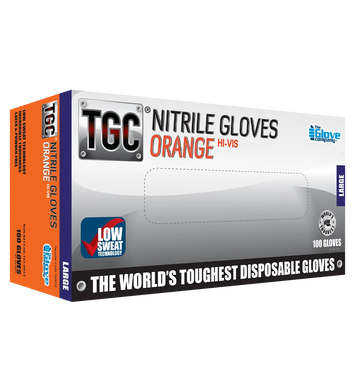 TGC® Orange Nitrile Disposable Gloves Box of 100-TGC-Autoignite NZ