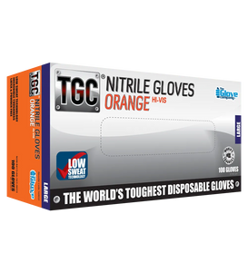 TGC® Orange Nitrile Disposable Gloves Box of 100-TGC-Autoignite NZ