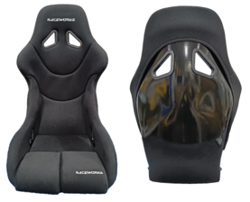 RACEWORKS FIBREGLASS SEAT BLACK CLOTH FIA APPROVED ~ EXTRA SMALL