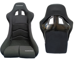 RACEWORKS FIBREGLASS SEAT BLACK CLOTH FIA APPROVED ~ SMALL