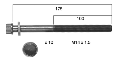 HEAD BOLT SET HYUNDAI D4HB-PERMASEAL-Autoignite NZ